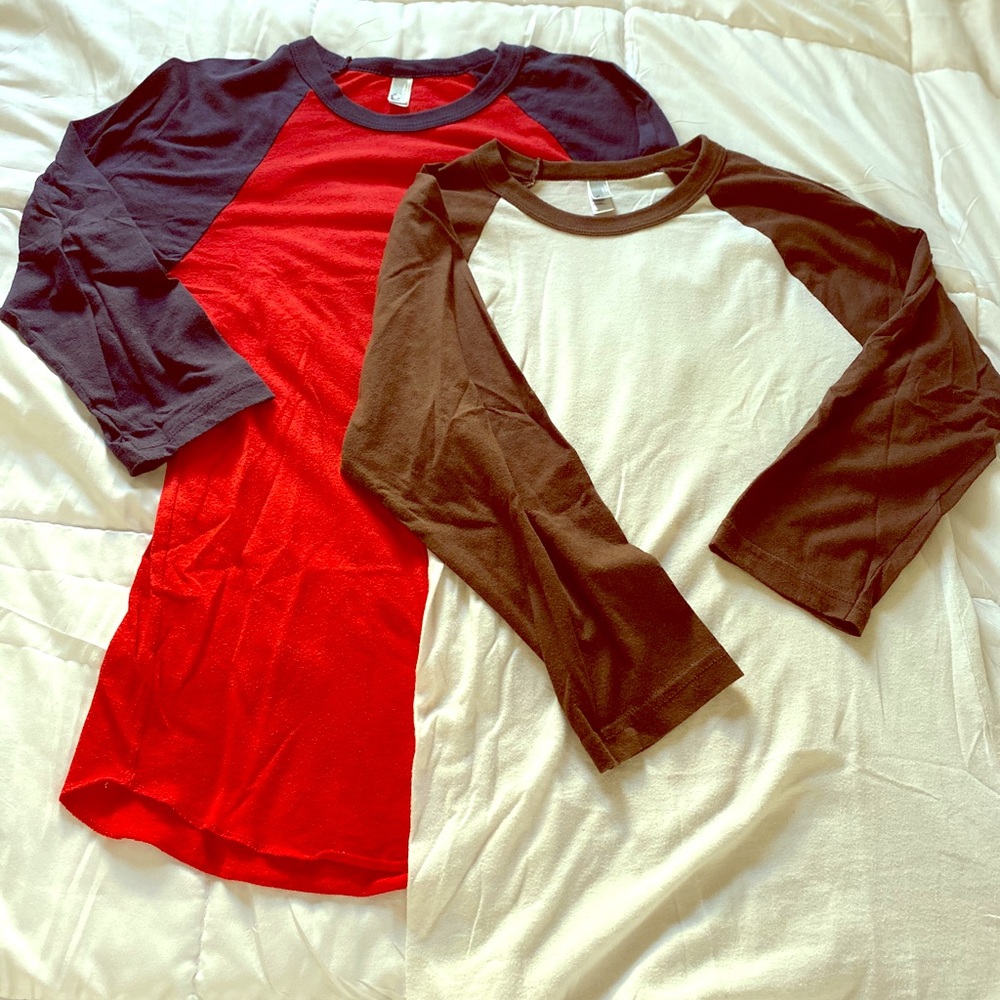 American Apparel 50/50 baseball T-shirt’s. - Picture 2 of 8